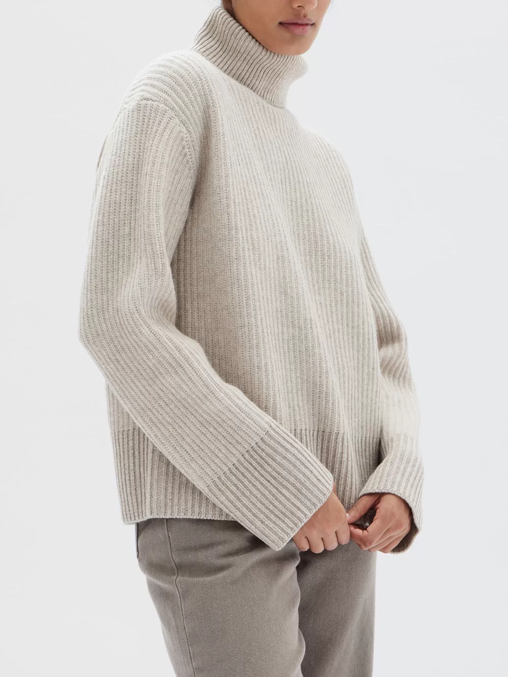 ASSEMBLY LABEL KRISTA ROLL NECK WOOL RIB KNIT