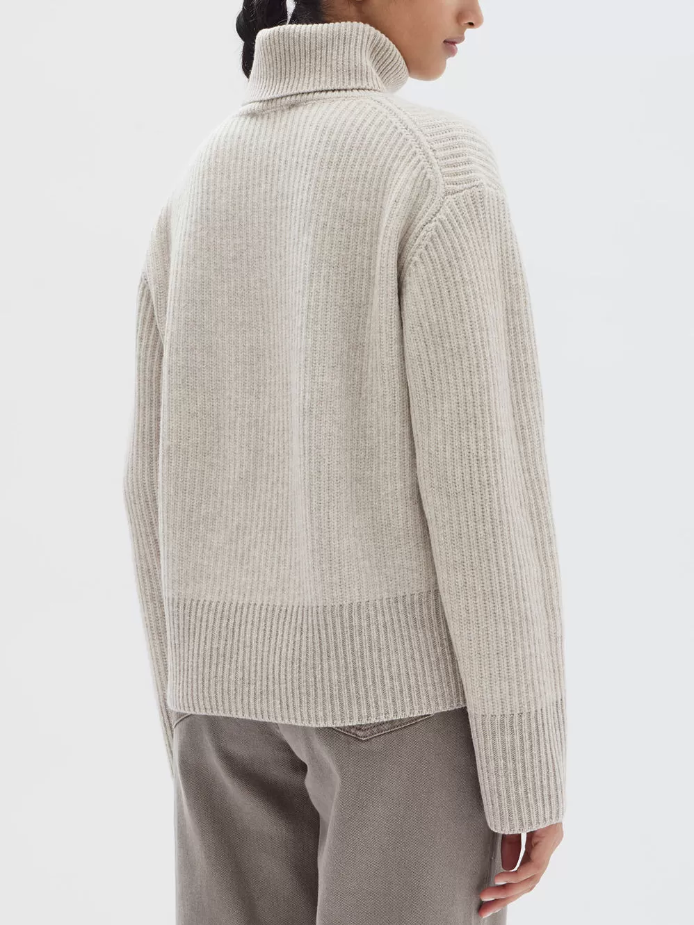 ASSEMBLY LABEL KRISTA ROLL NECK WOOL RIB KNIT