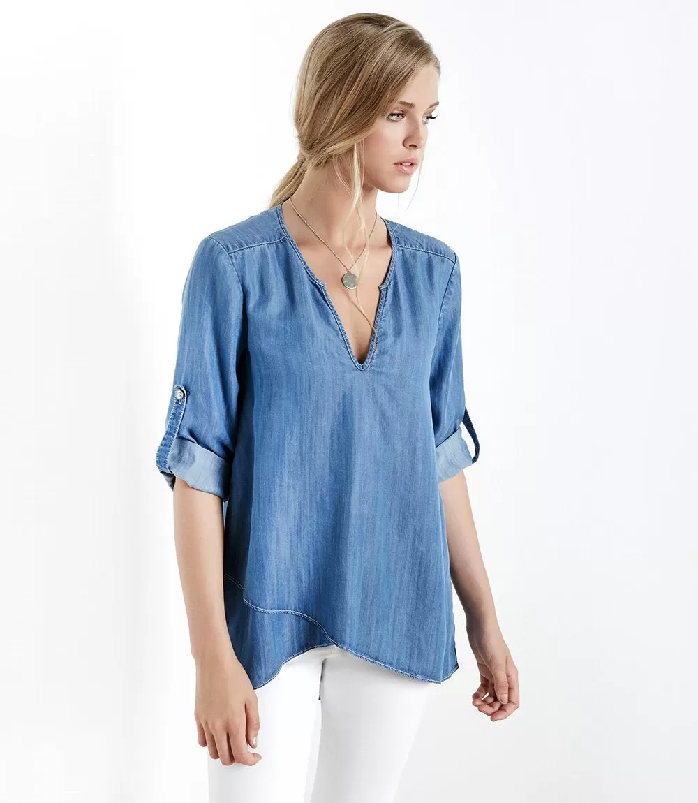 Asymmetric Hem Wrap Top