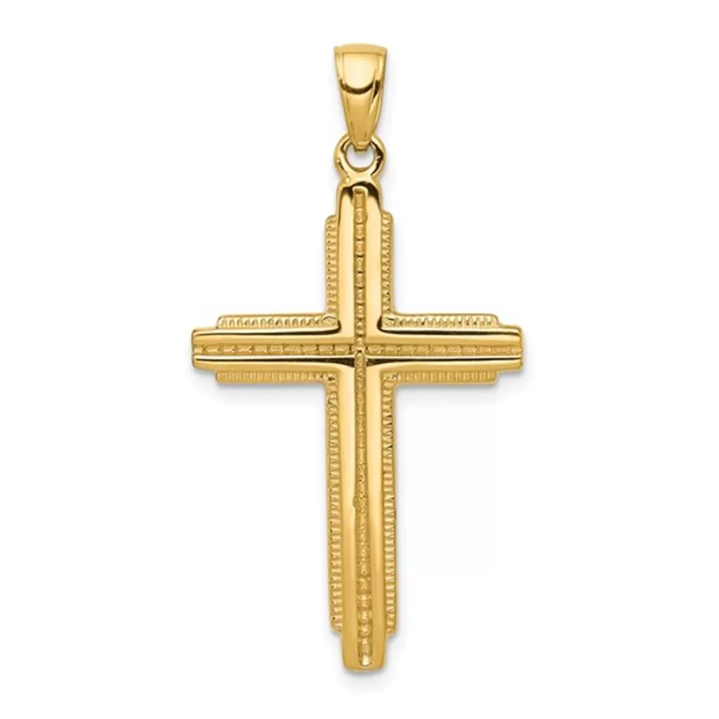 Aura by Martin Binder Gold Textured Outline Cross Necklace