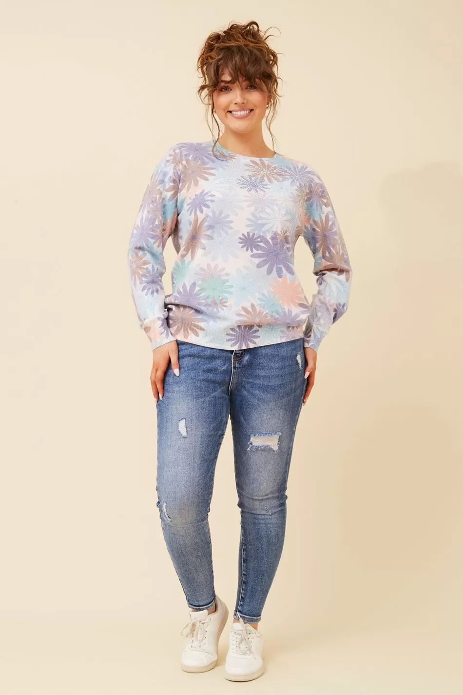 AVIDA FLORAL DIAMANTE KNIT JUMPER