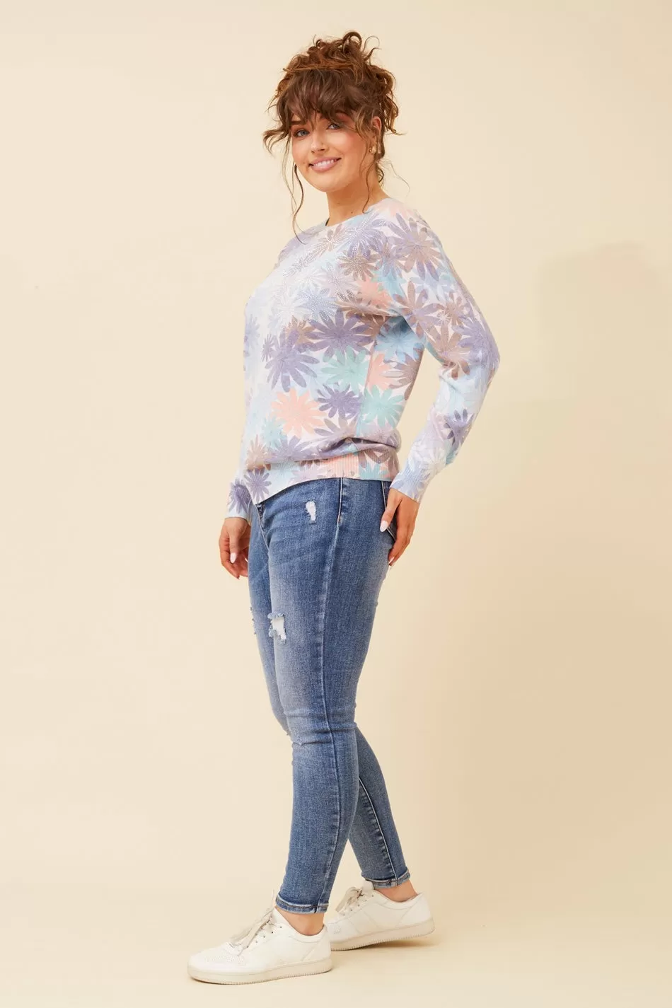 AVIDA FLORAL DIAMANTE KNIT JUMPER