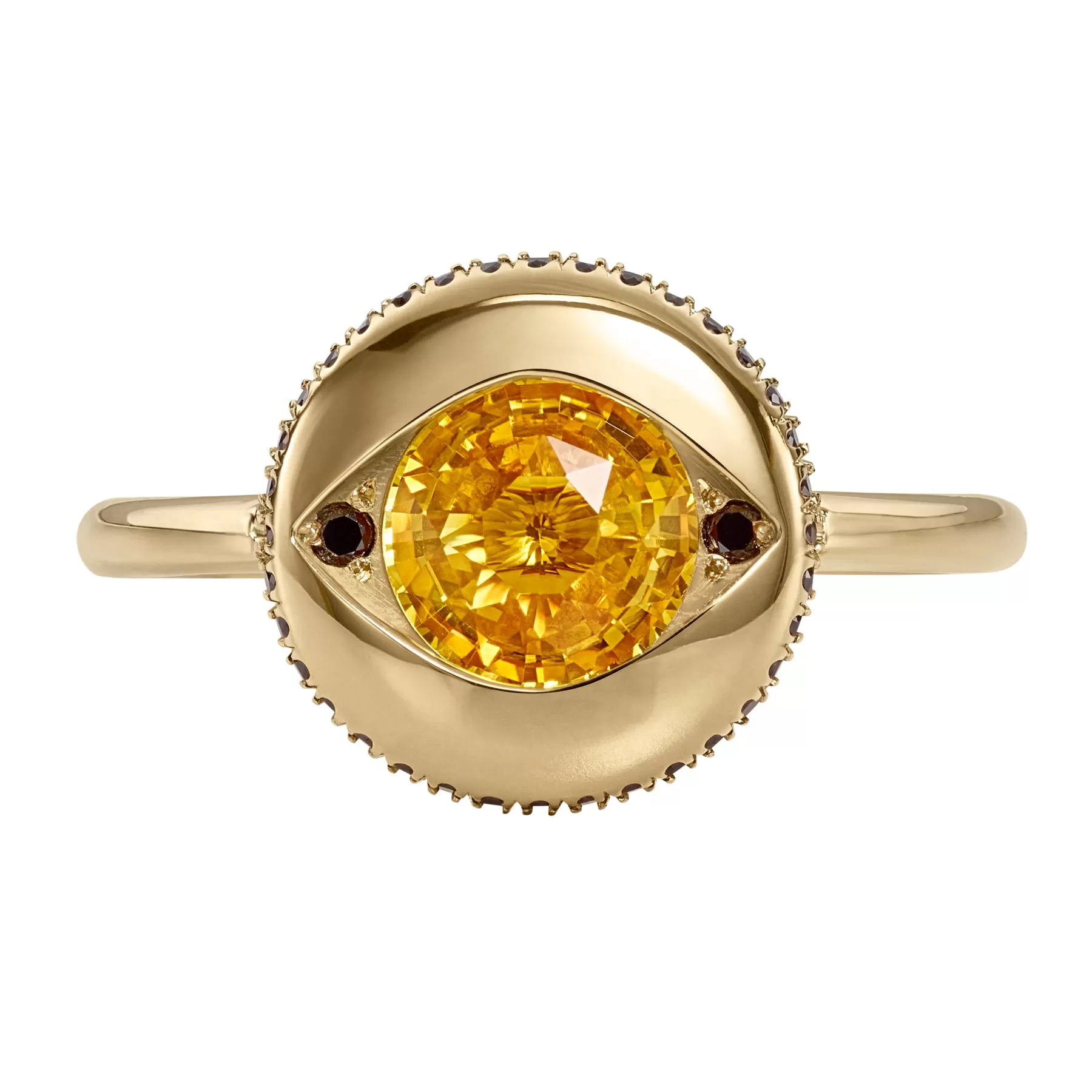 Ayin Yellow Sapphire & Black Diamond Ring