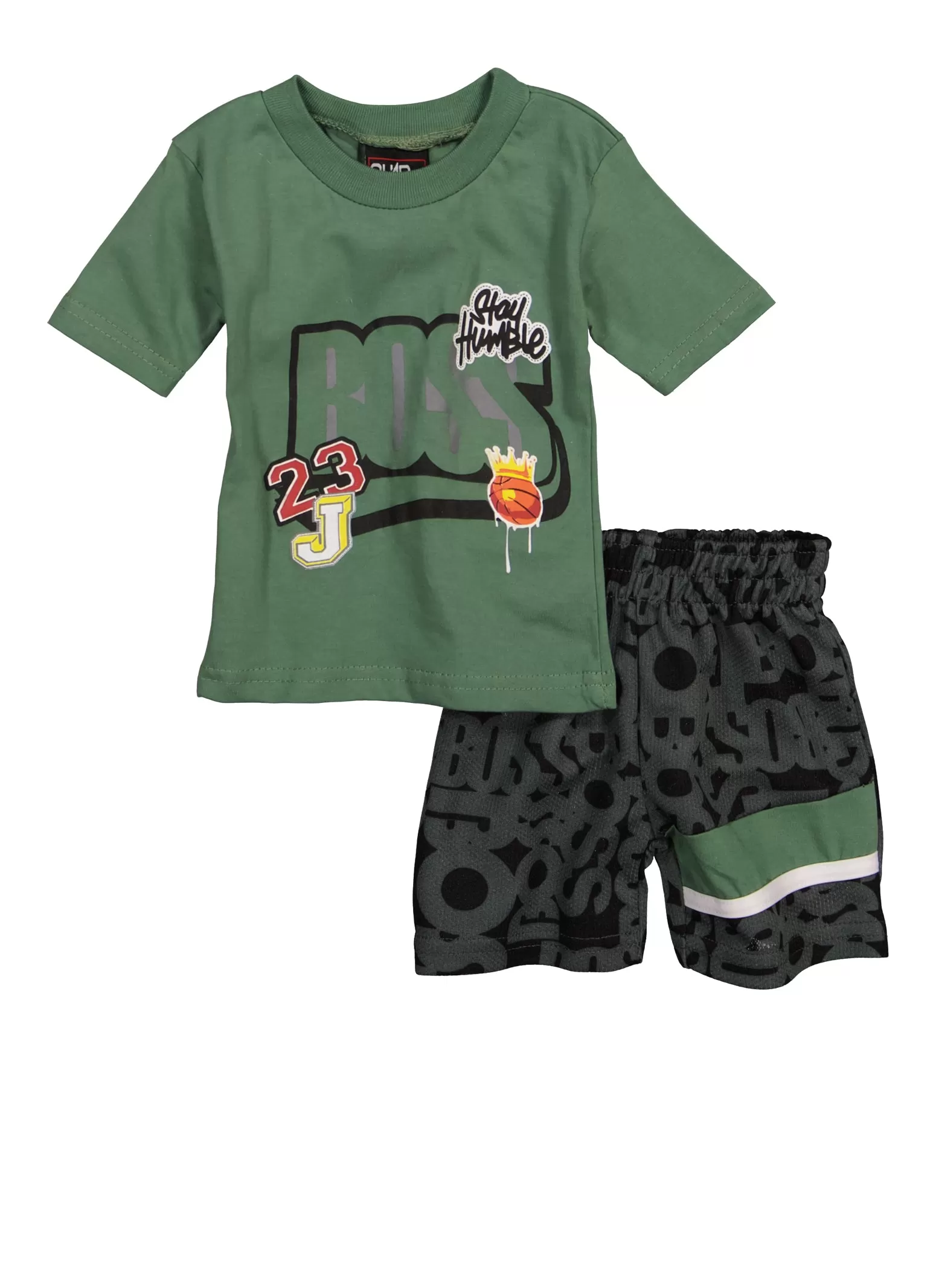 Baby Boys 0-9M Boss Stay Humble 23 Tee and Shorts Set