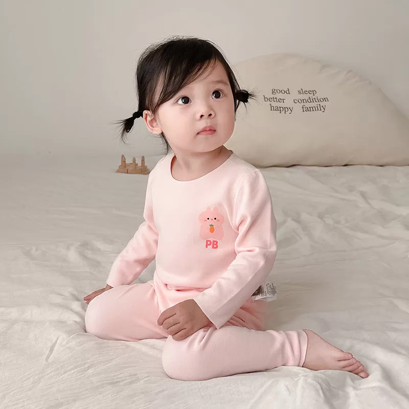 Baby Kid Girls Solid Color Letters Cartoon Sleepwears Wholesale 231019142