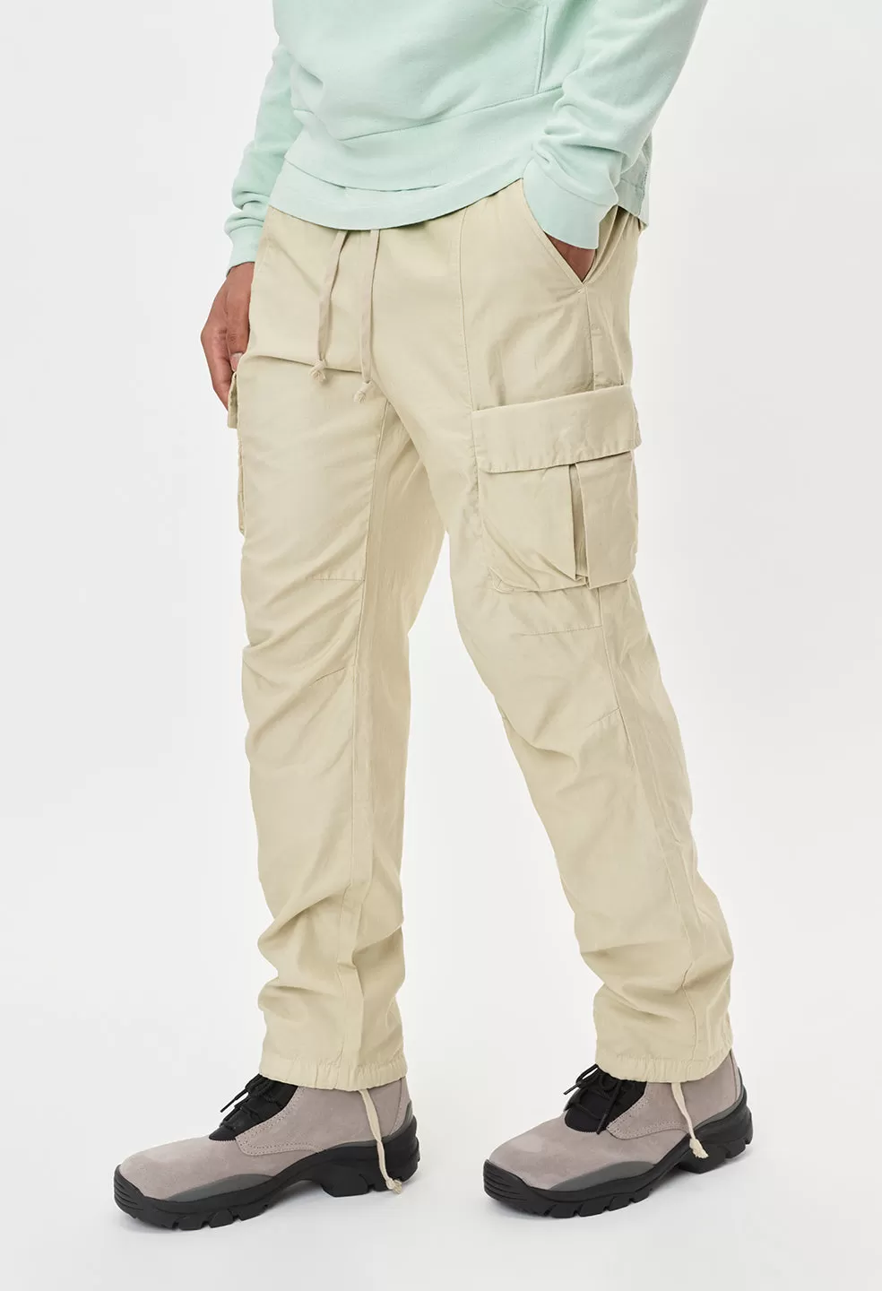 Back Sateen Cargo Pants / Ceramic