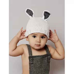 Bamboo Bunny Hat, White & Grey