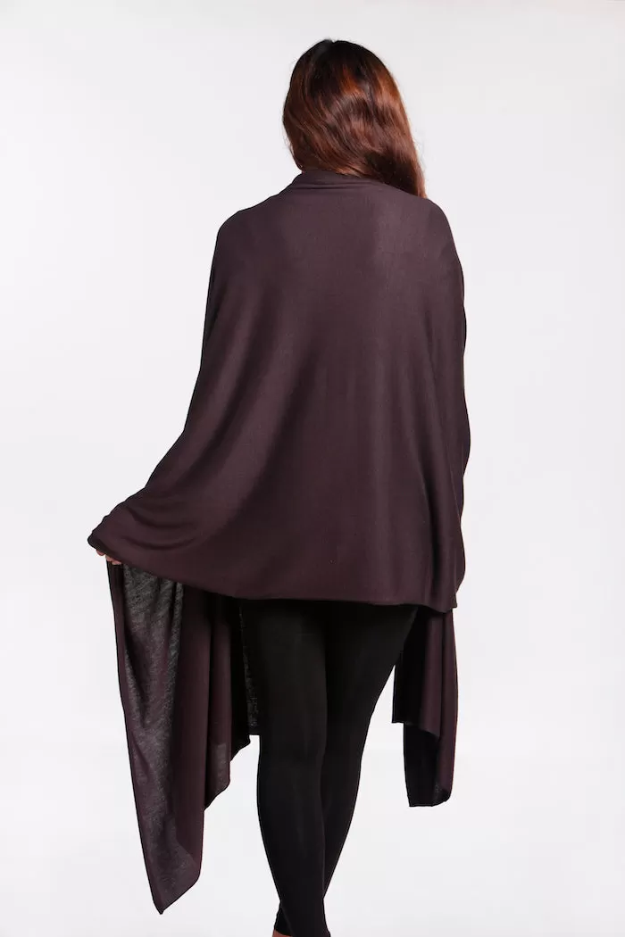 Bamboo Cashmere Wool Travel Wrap - Cacao