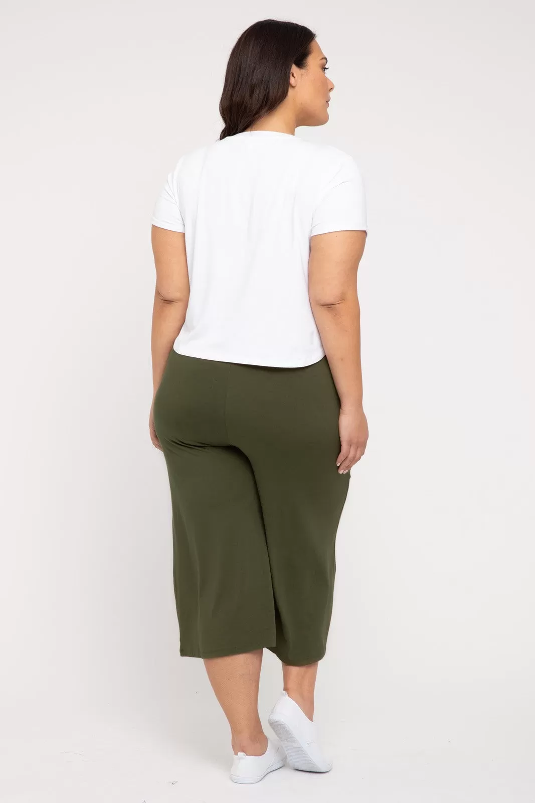 Bamboo Culottes - Dark Olive