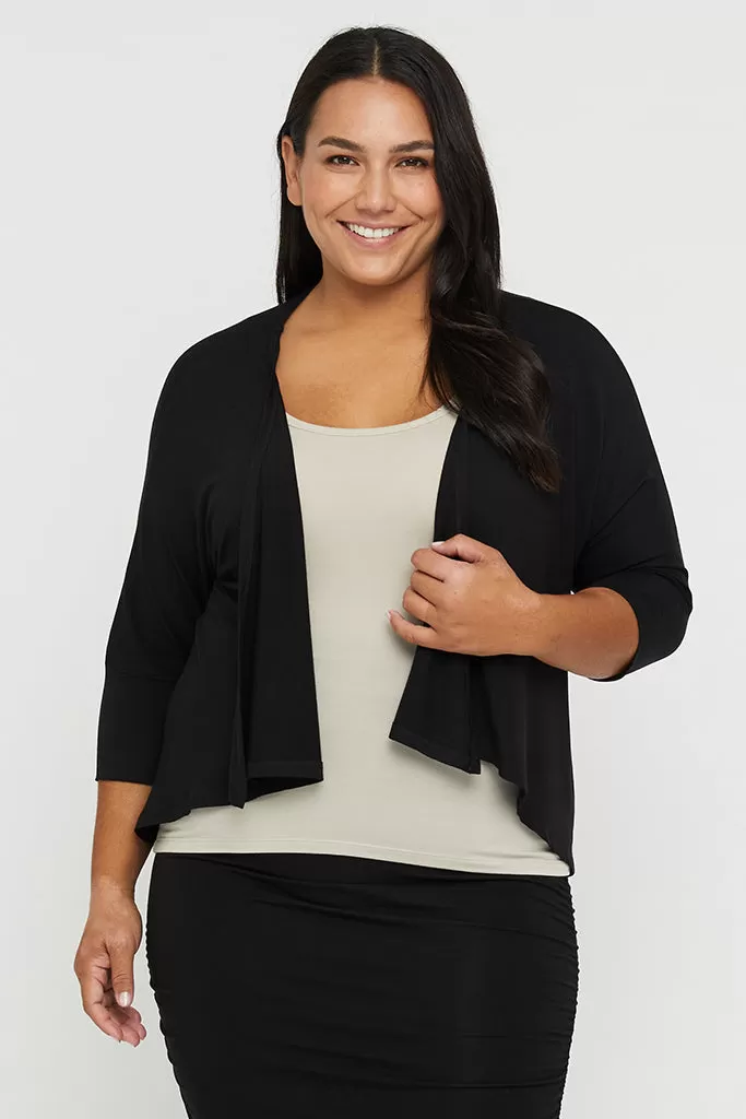 Bamboo Drape Cardi - Black