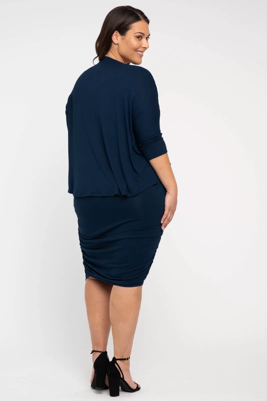 Bamboo Drape Cardi - Navy