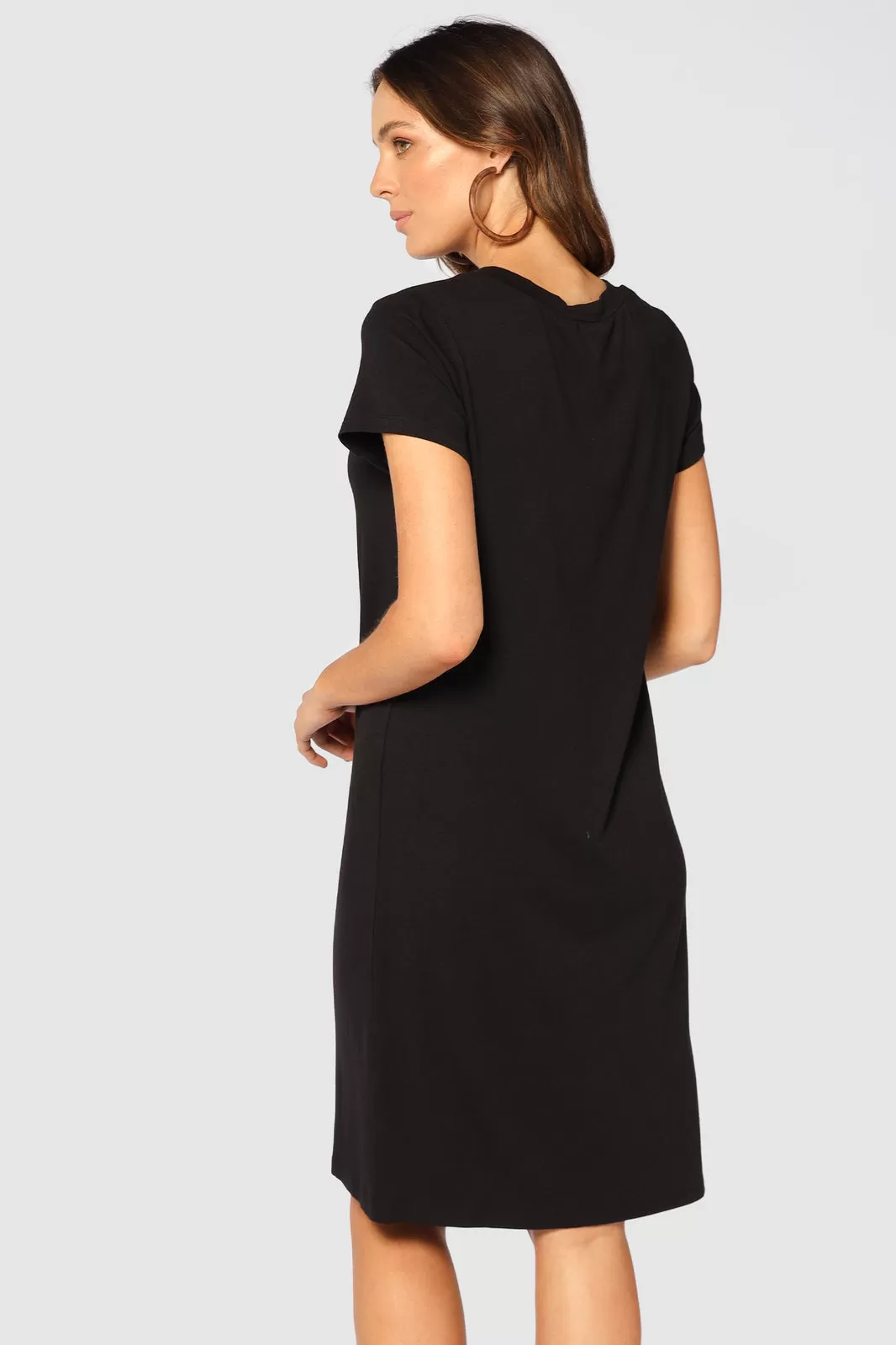 Bamboo T-Shirt Dress - Black