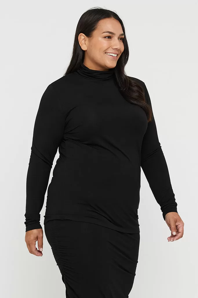 Bamboo Turtle Neck - Black