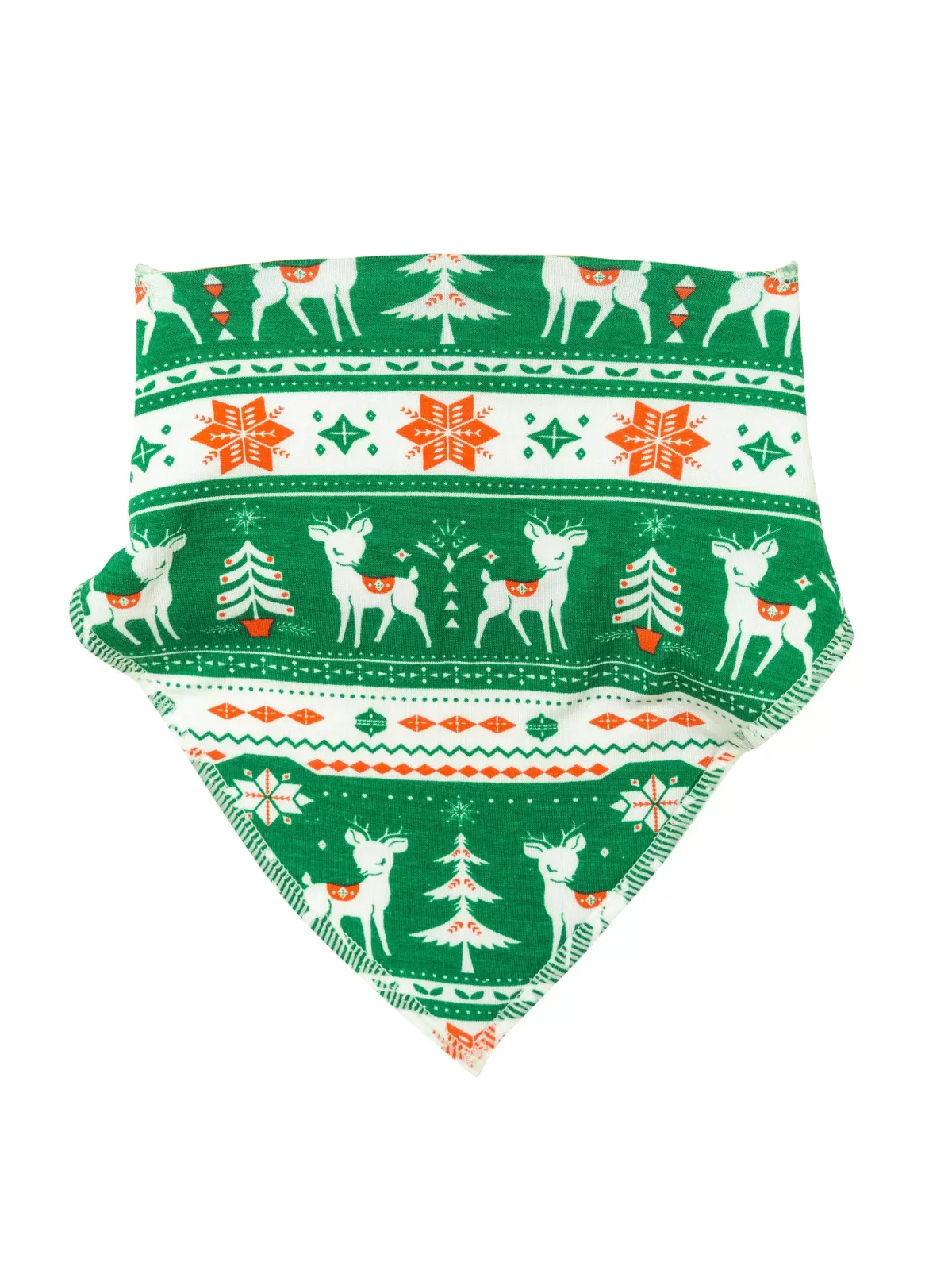 Bandana Bib, Vintage Deer Fair Isle Jolly Green