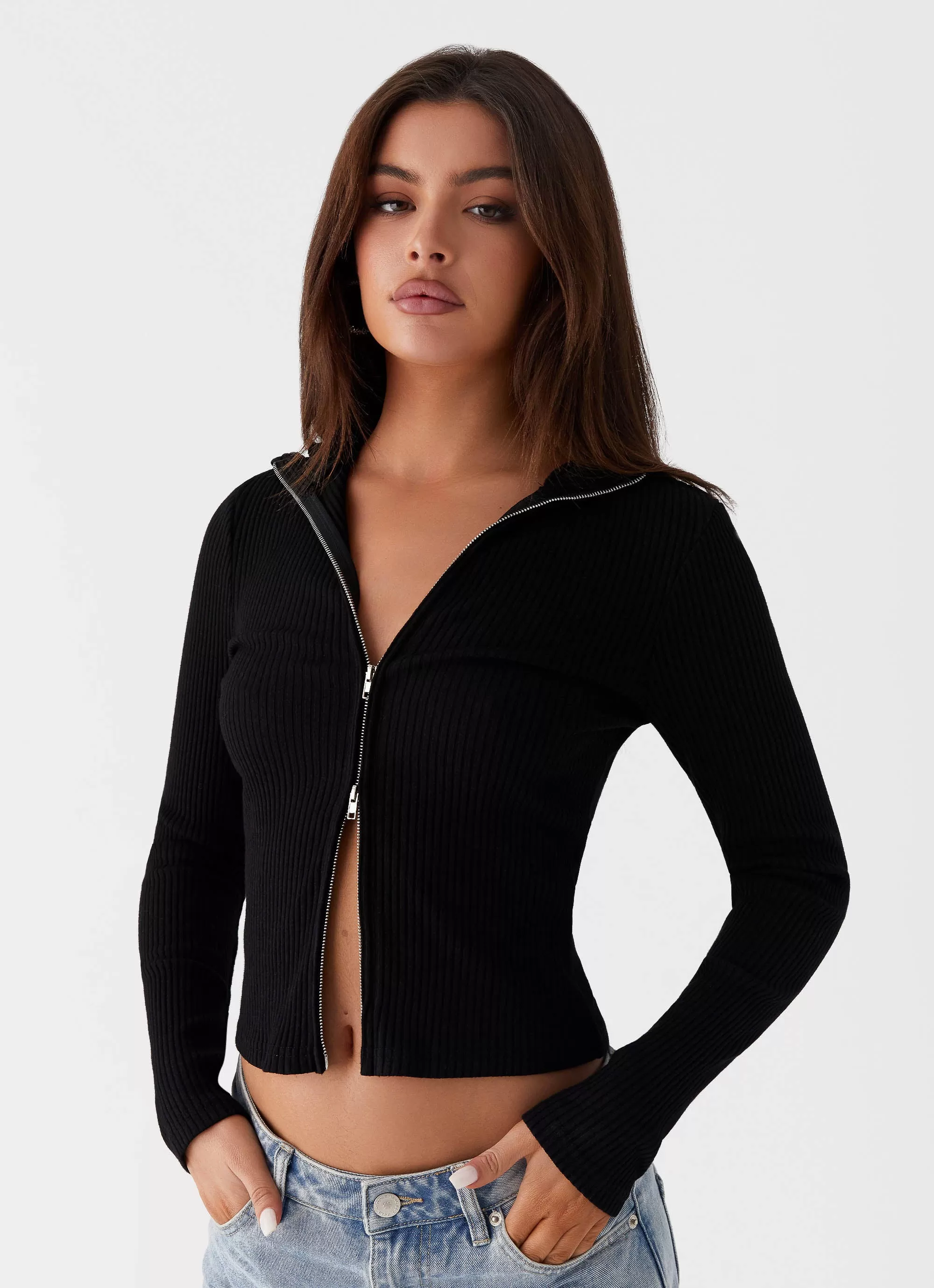 Barbara Long Sleeve Top - Black