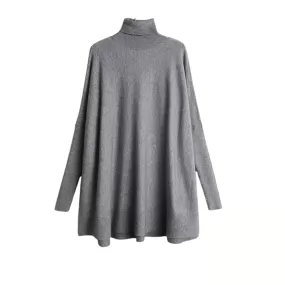 Basic Oversize Fit Gray Pullover for Office