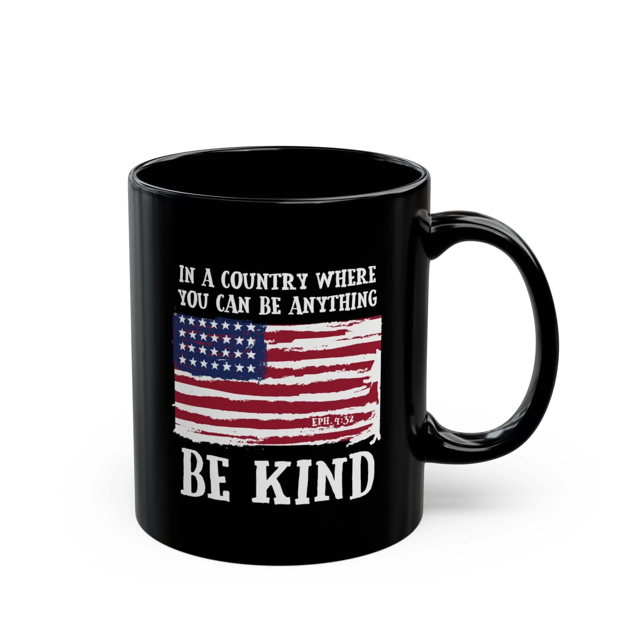 Be Kind Flag 11oz Black Mug