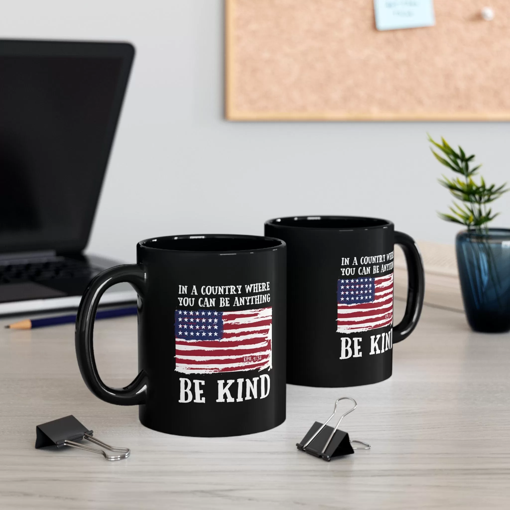 Be Kind Flag 11oz Black Mug