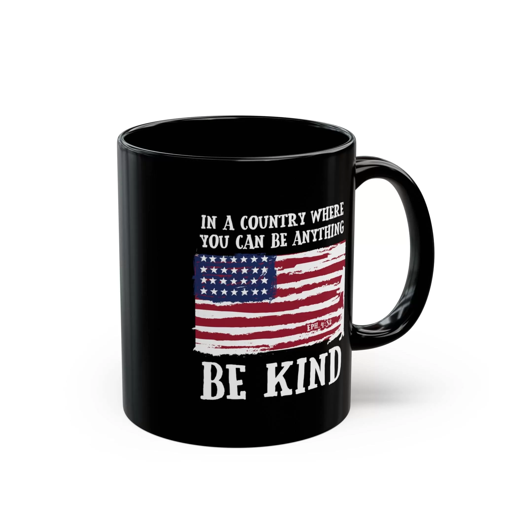 Be Kind Flag 11oz Black Mug