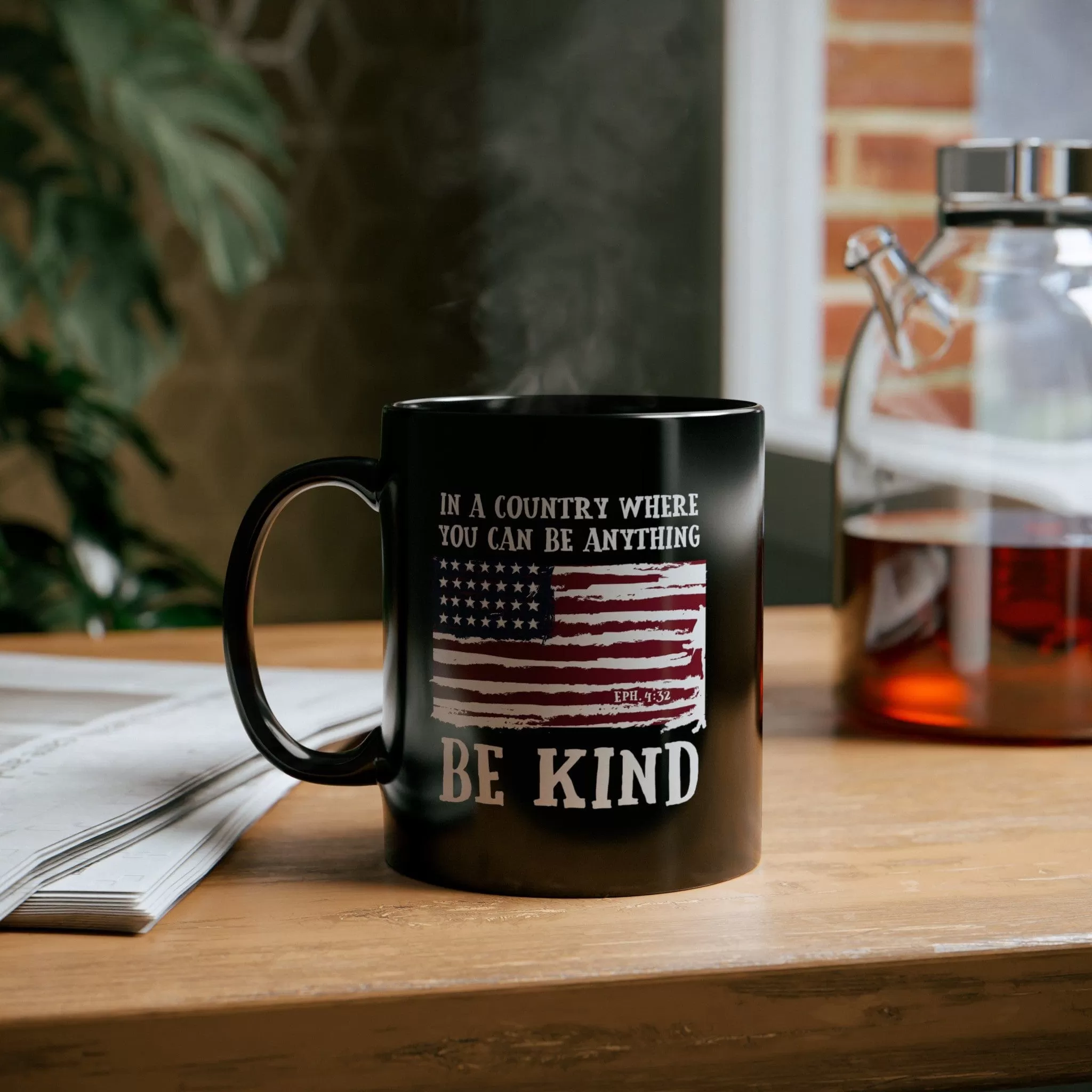 Be Kind Flag 11oz Black Mug