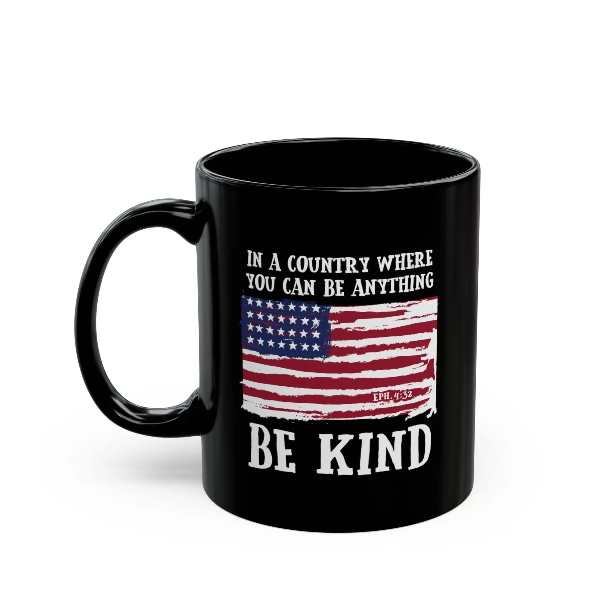 Be Kind Flag 11oz Black Mug