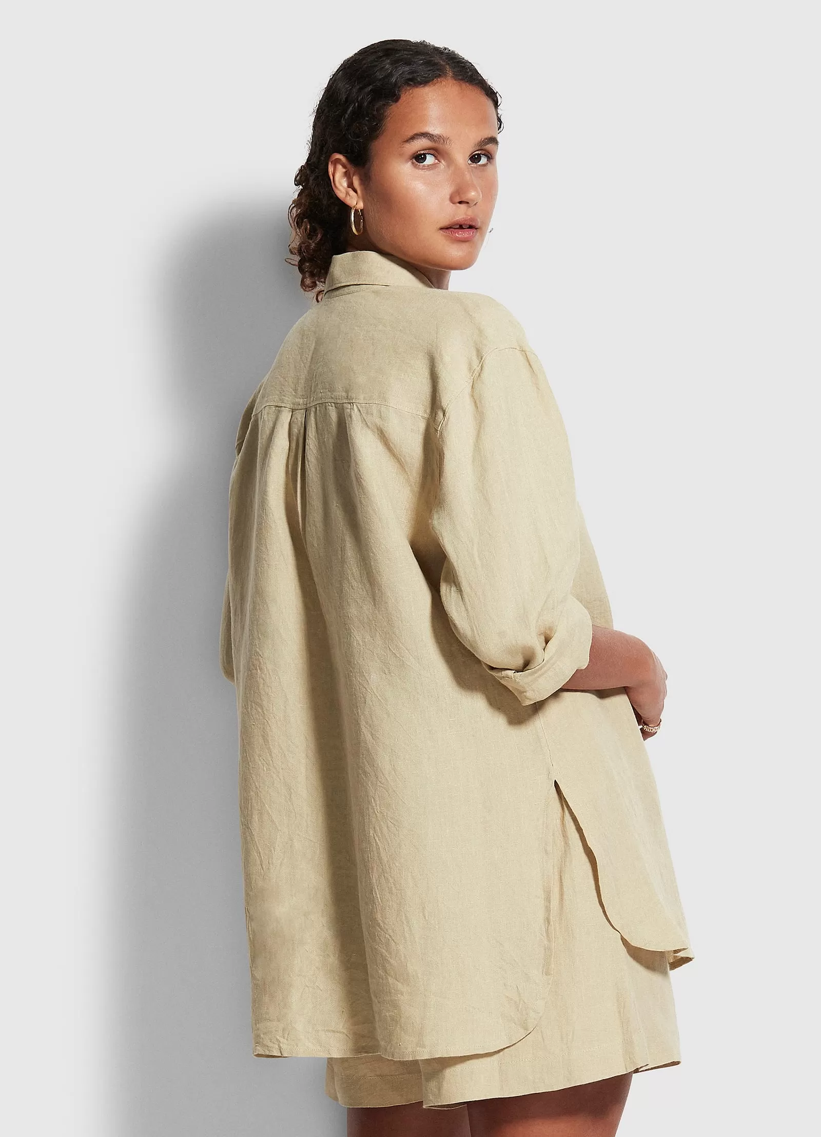 Beach Linen Shirt - Olive