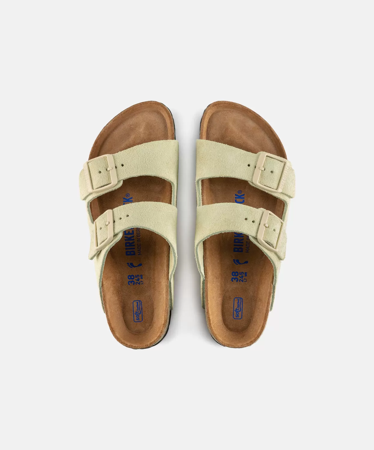 Birkenstock Arizona Suede Leather Almond Soft Footbed Sandals