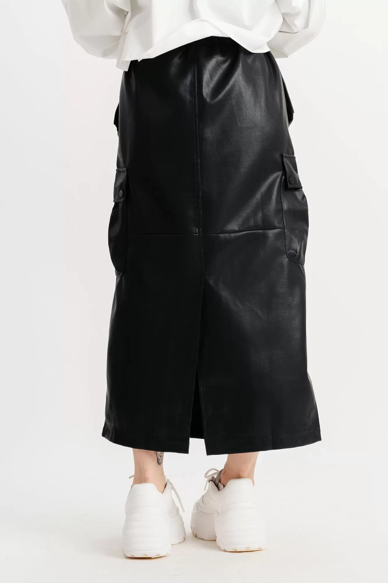 Black Cargo Pocket Skirt