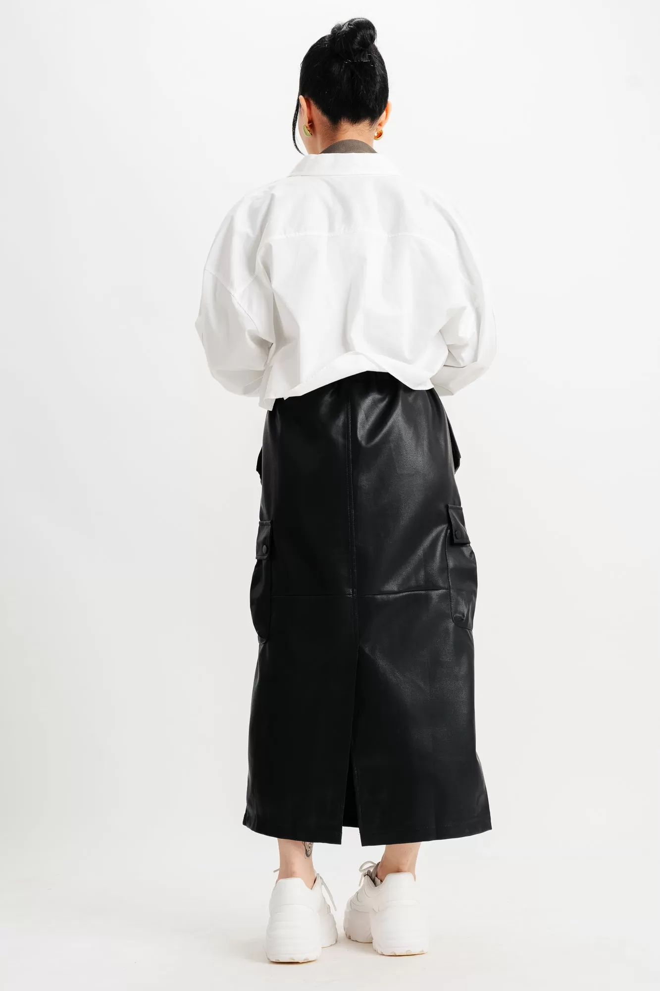 Black Cargo Pocket Skirt