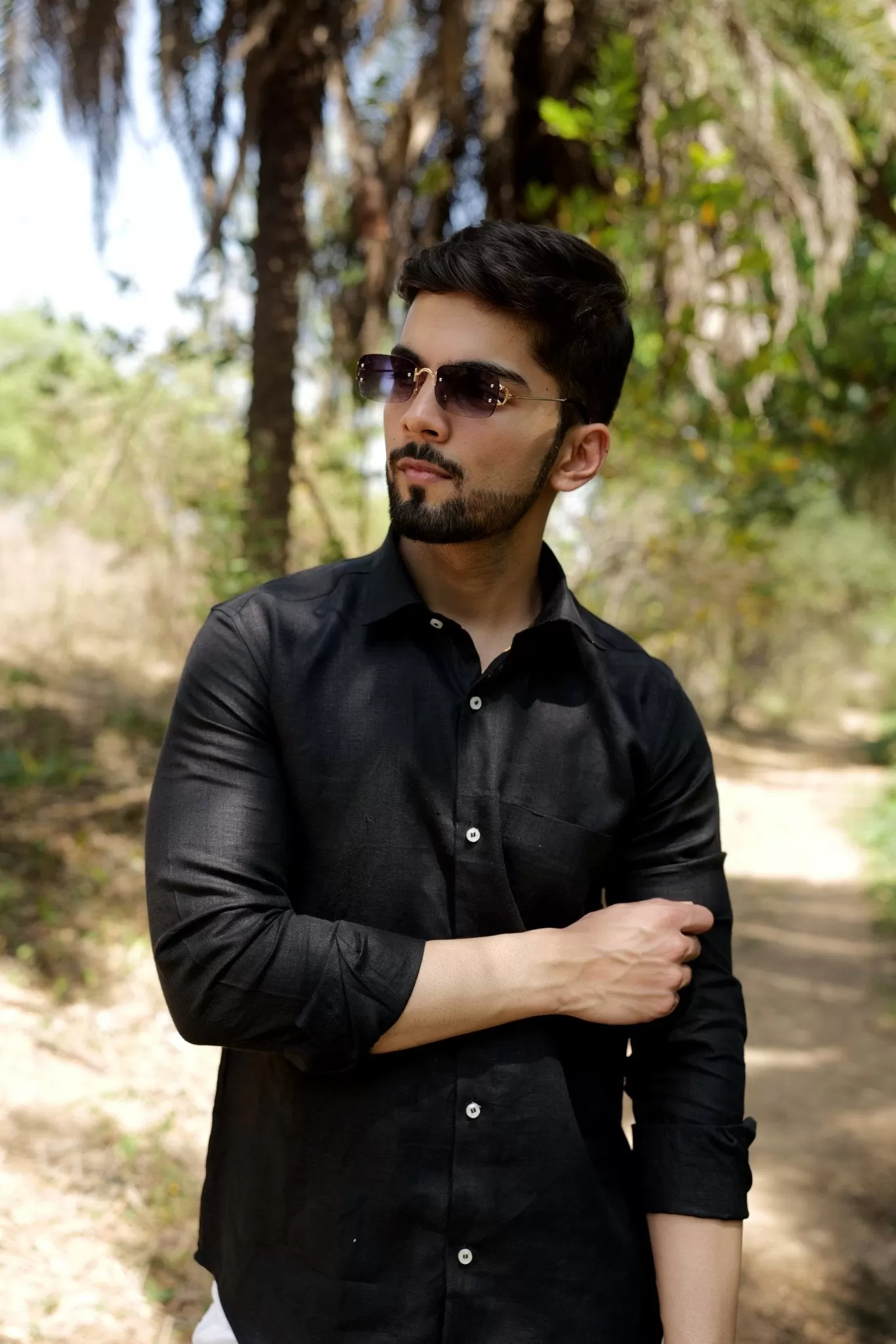 Black Color Prime Linen Shirt For Men