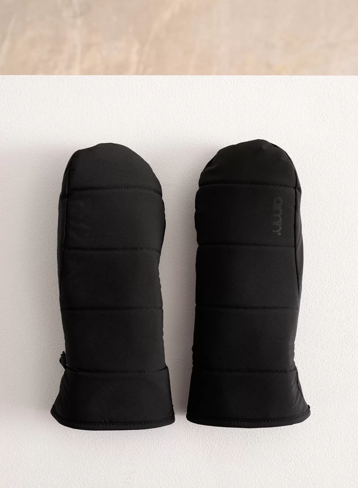 Black Padded Mittens