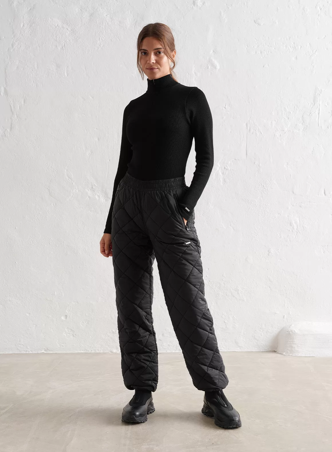 Black Quilted Pants