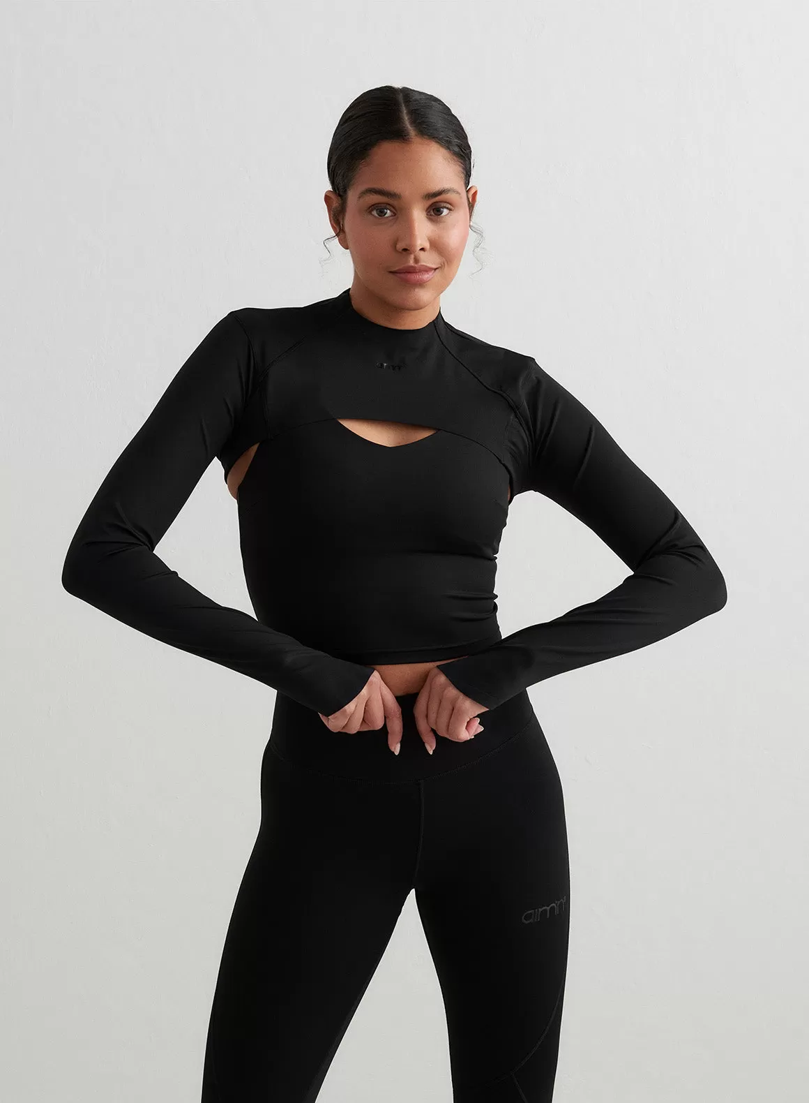 Black Sculpting Long Sleeve Bolero