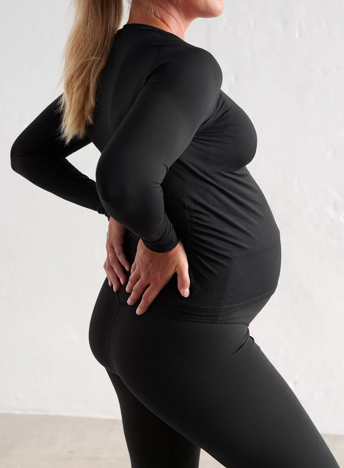 Black Soft Basic Maternity Long Sleeve