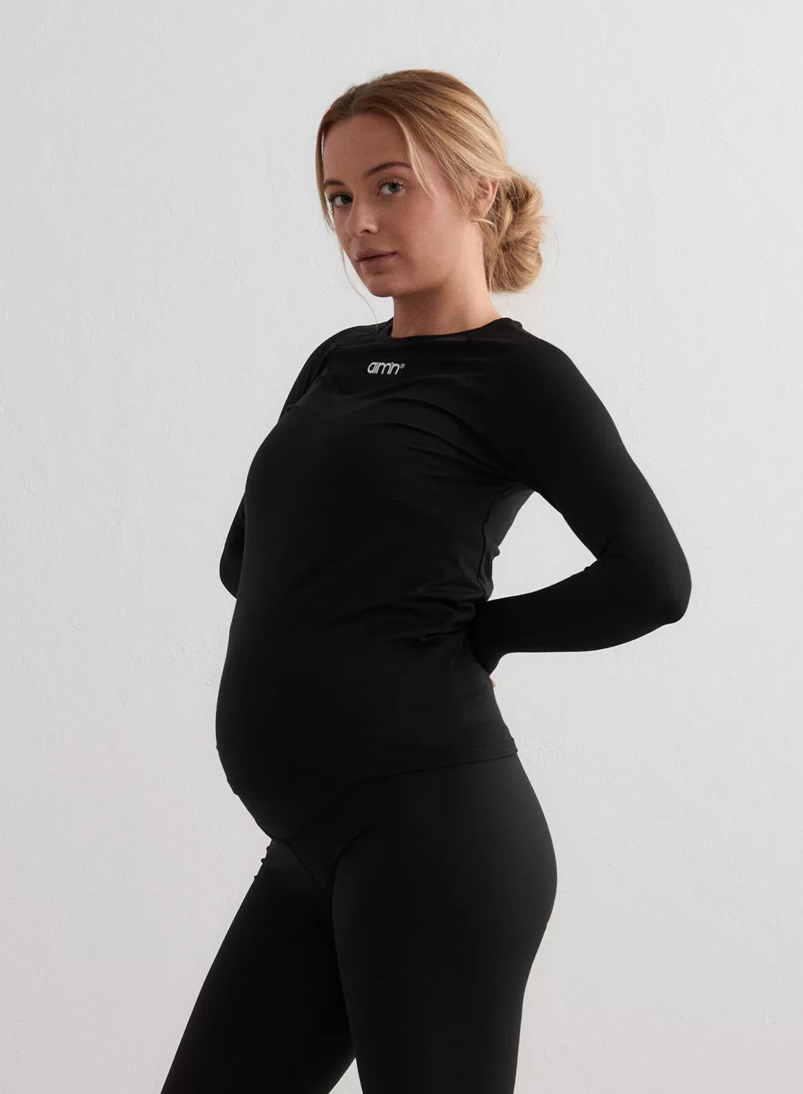 Black Soft Basic Maternity Long Sleeve