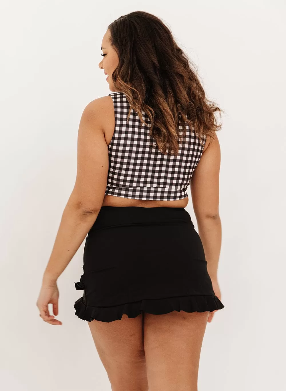 Black Ultra High-Waist Skirt w/ Bottoms