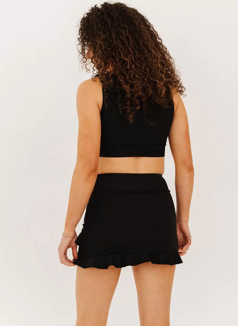 Black Ultra High-Waist Skirt w/ Bottoms