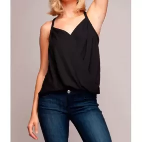 Black Wrap Front Camisole