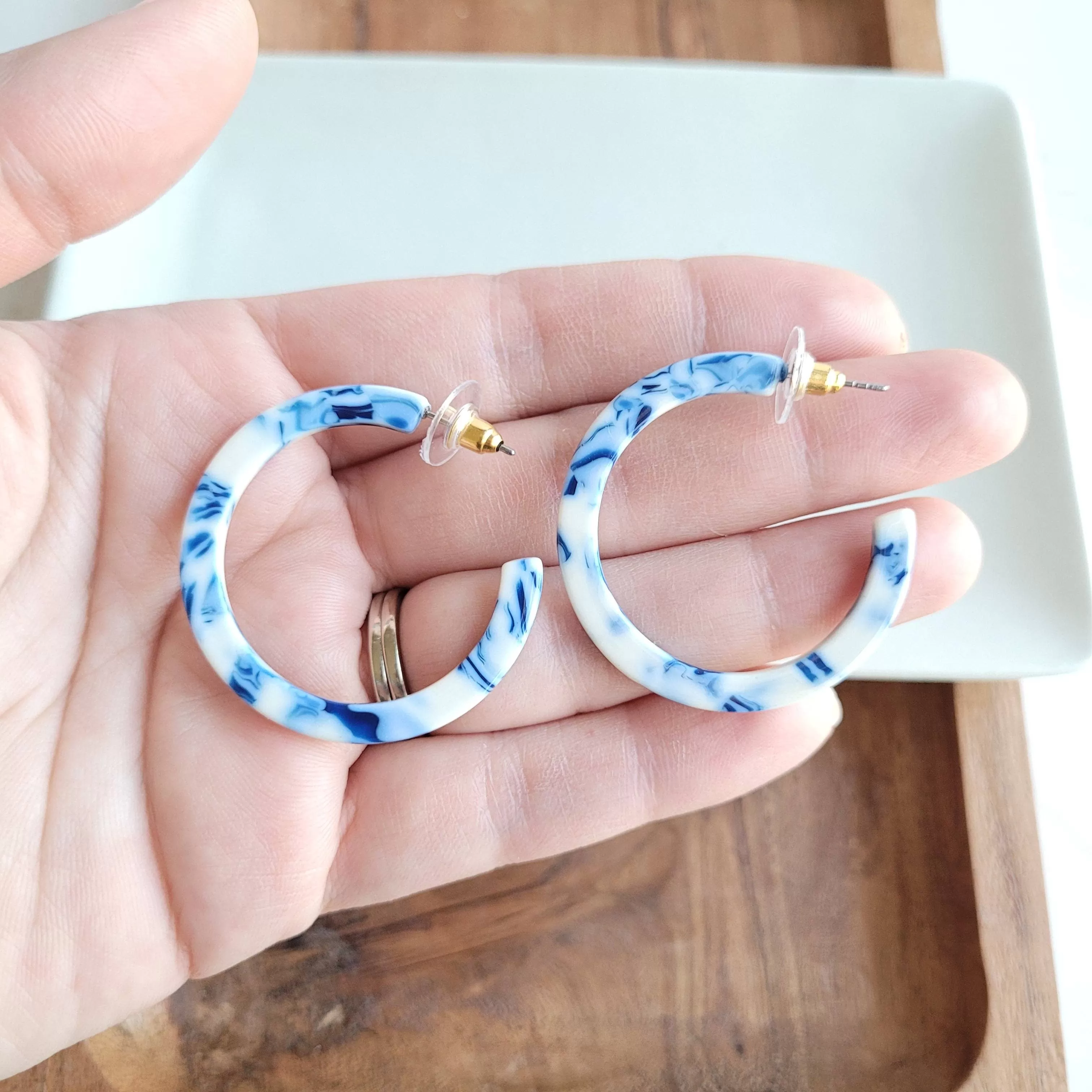 Blue Goddess Camy Hoops