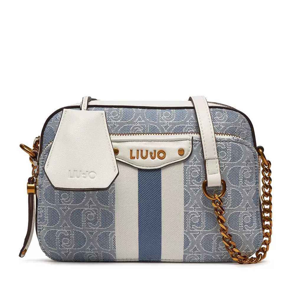 Borsa a Tracolla LIU JO in Tessuto con Logo Jacquard colore Blue Denim