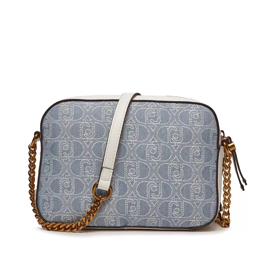 Borsa a Tracolla LIU JO in Tessuto con Logo Jacquard colore Blue Denim