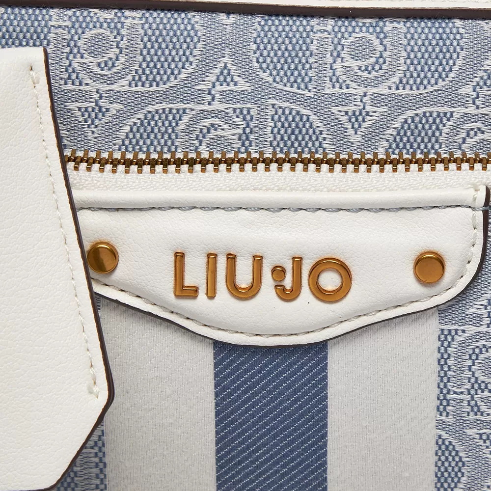 Borsa a Tracolla LIU JO in Tessuto con Logo Jacquard colore Blue Denim