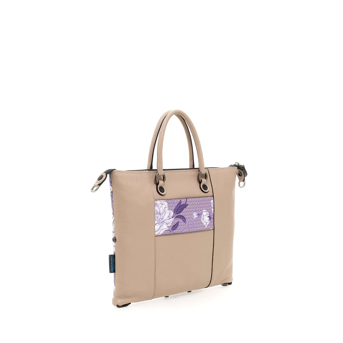 Borsa Donna a Mano con Tracolla GABS G3 PLUS Holiday in Pelle stampa Rose Toni Glicine Media