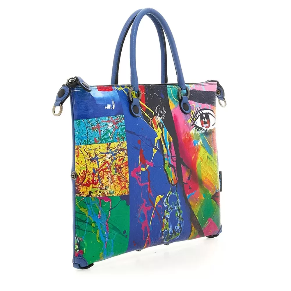 Borsa Donna a Mano con Tracolla GABS G3 PLUS Trip in Pelle Martellata stampa Frida Large