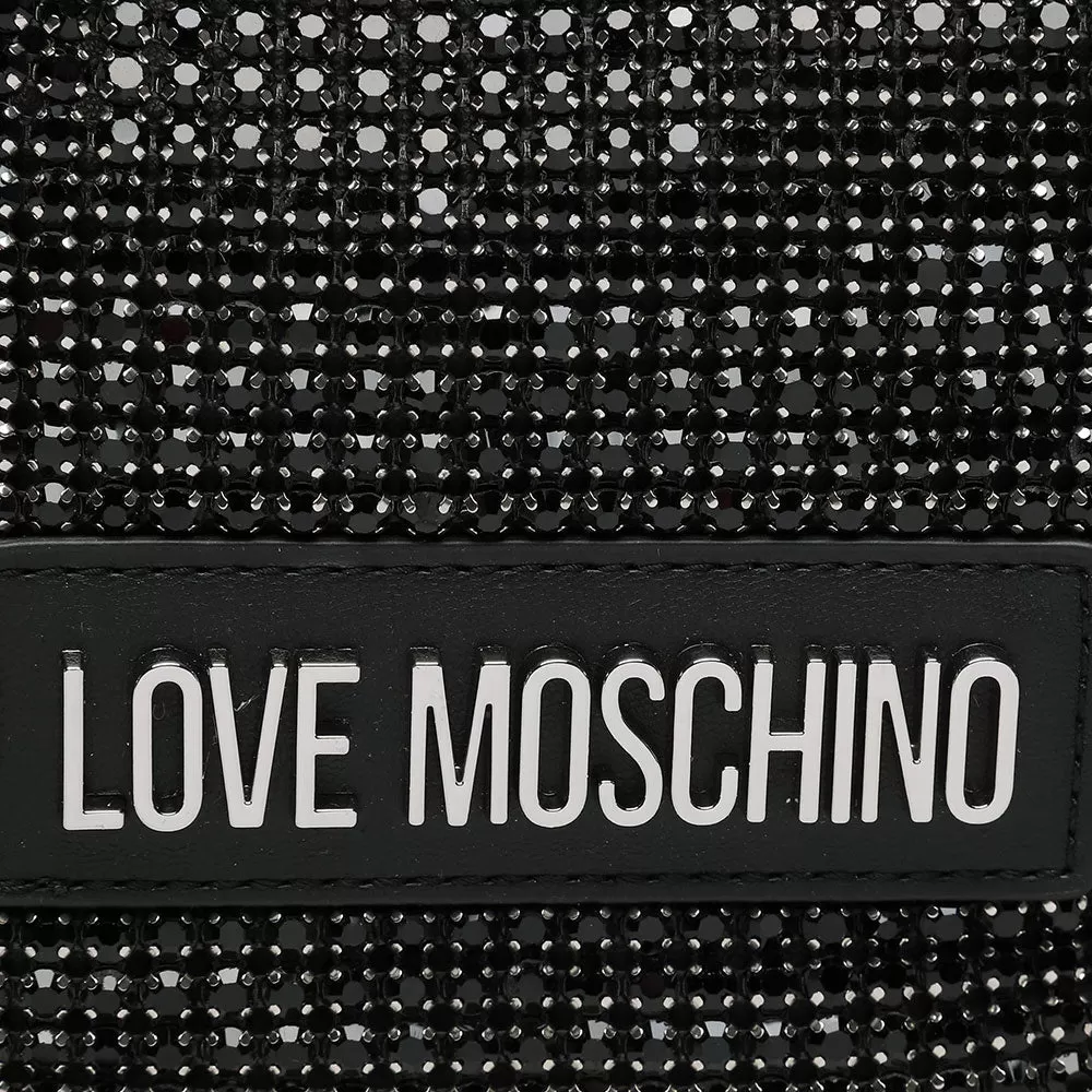 Borsa Donna a Mano Mini con Tracolla LOVE MOSCHINO linea Bling Bling Nera con Strass