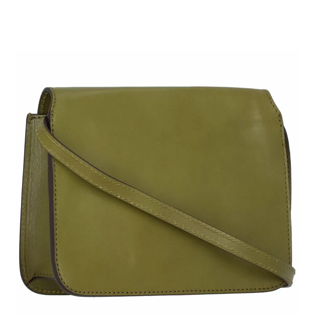 Borsa Donna a Tracolla Grande THE BRIDGE in Pelle Verde Fico linea Lucrezia