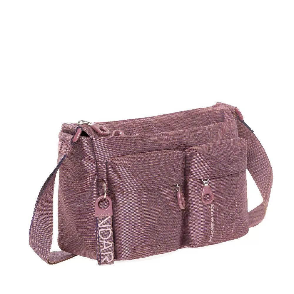 Borsa Donna a Tracolla Mandarina Duck in Tessuto Linea MD20 Colore Windsor Wine - P10QMTX5