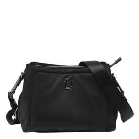 Borsa Donna Media a Tracolla LIU JO Ecosostenibile in Nylon Nero