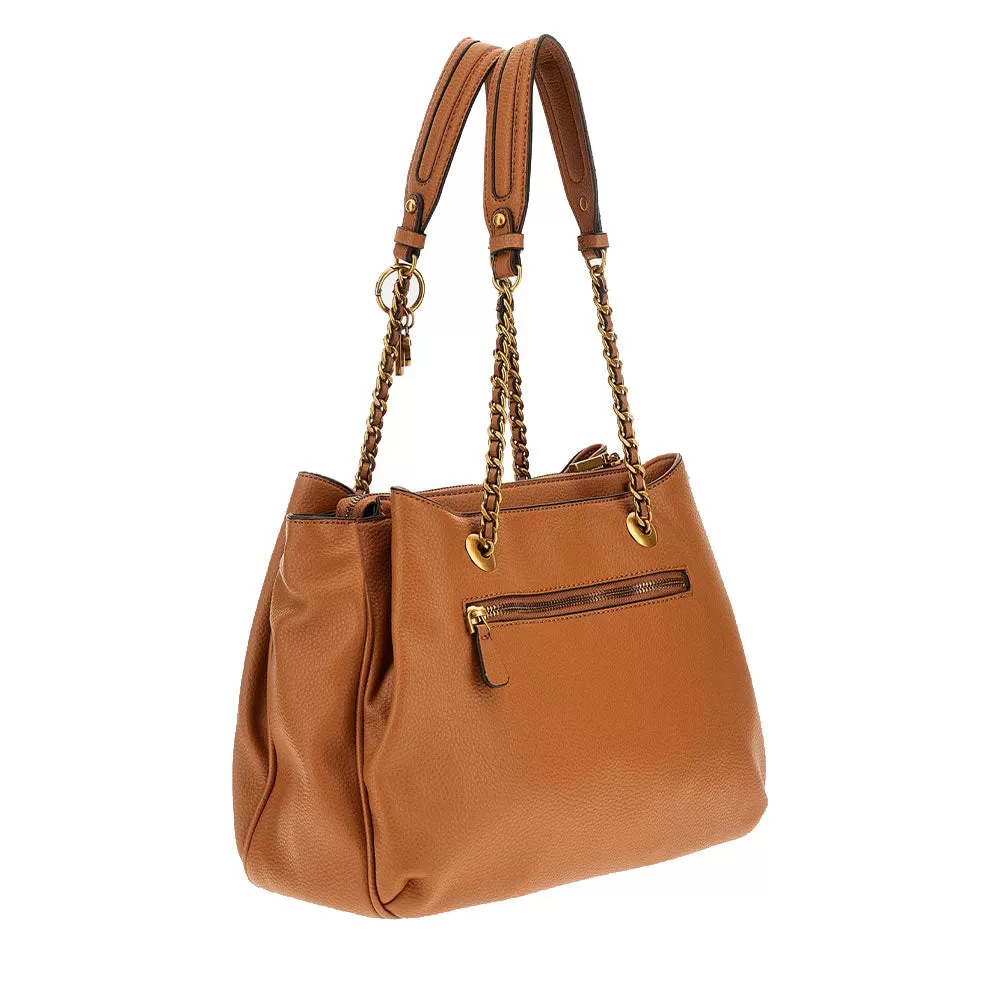 Borsa Donna Shopper a Spalla GUESS Linea Becci colore Cognac