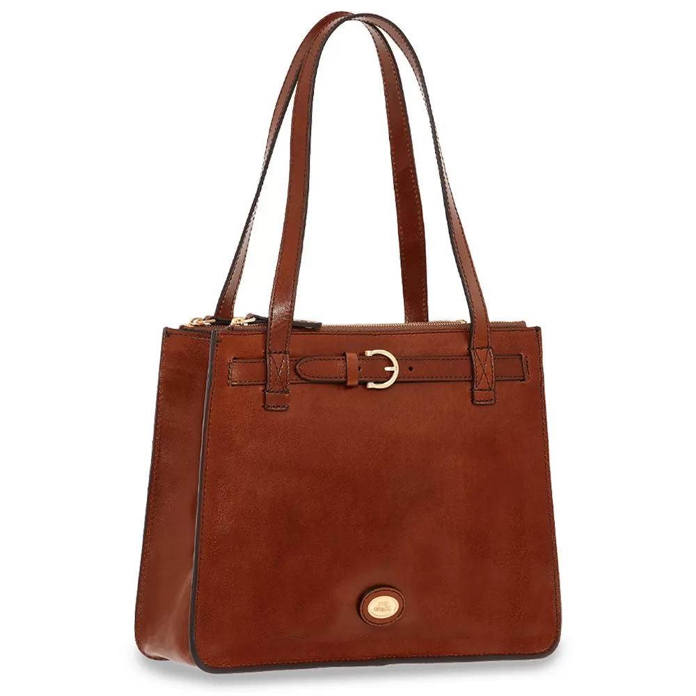 Borsa Donna Shopper Verticale THE BRIDGE linea Biba in Pelle Marrone